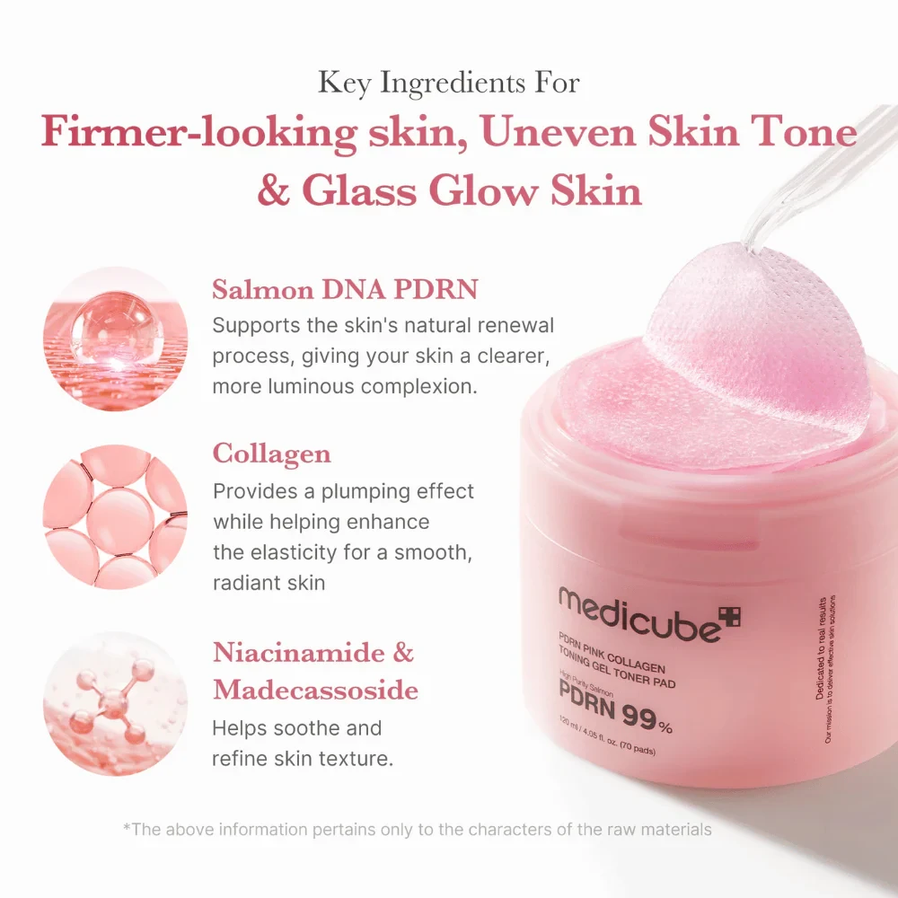 MEDICUBE PDRN Pink Collagen Toning Gel Toner Pad (70ea)