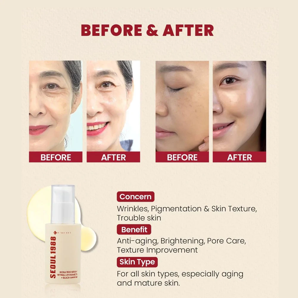 KSECRET Seoul 1988 Serum  Retinal Liposome 2% + Black Ginseng – 30ml