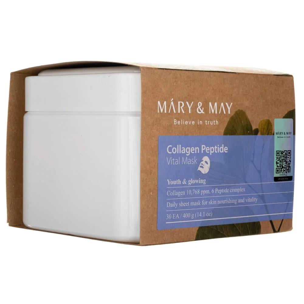 MARY & MAY Collagen Peptide Vital Mask 30 sheets - 400ml